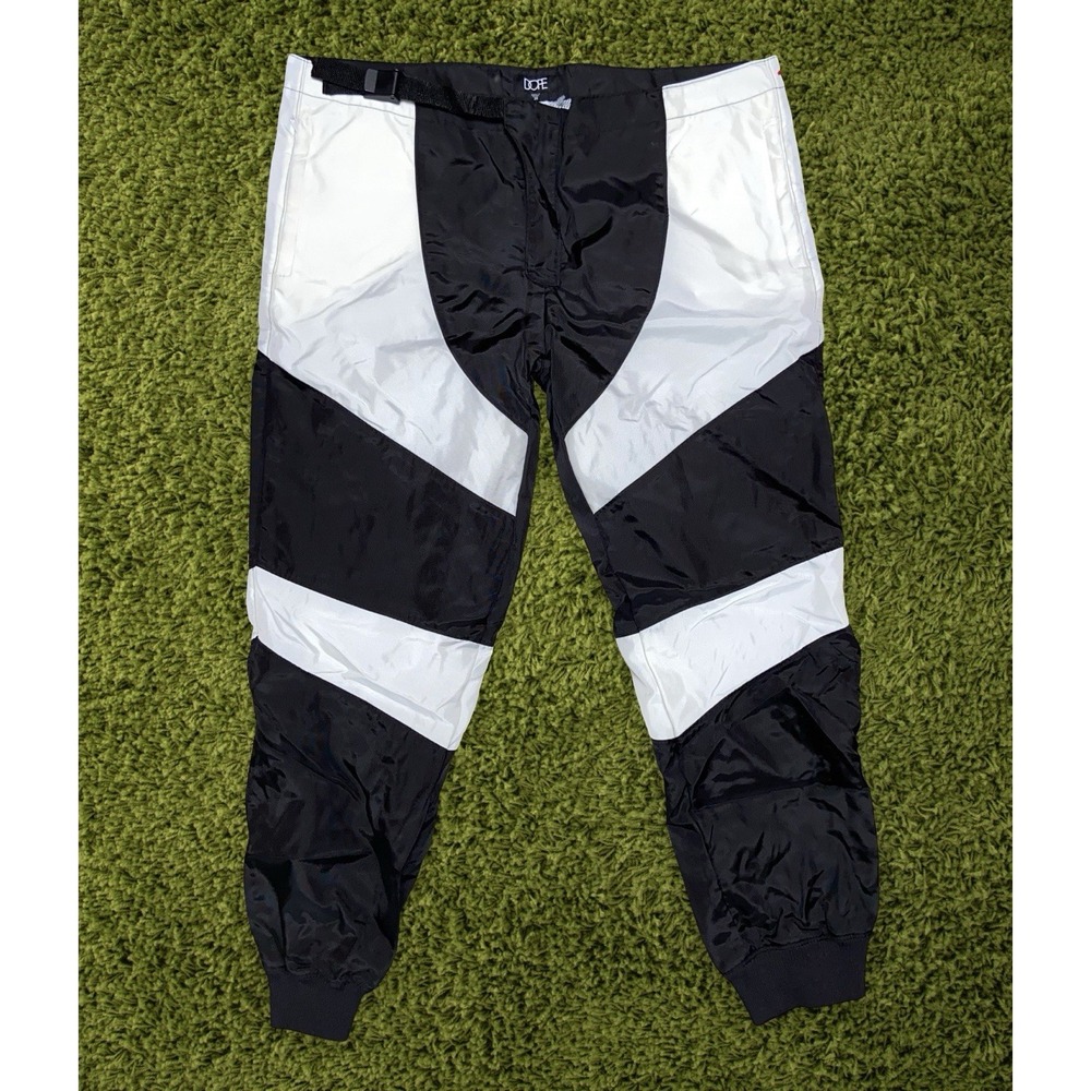 Dope Snow Mens Size 38 (Fits 40x30) Black White Nylon Jogger Snowboard Ski Pants